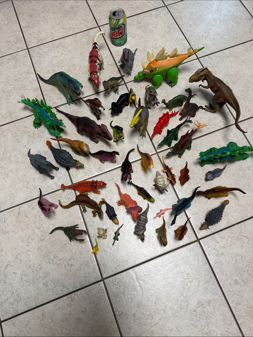 Large Mixed Assorted Toy Dinosaur Figures - Multicolor Set